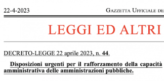 Decreto legge 44/2023 capacità amministrativa